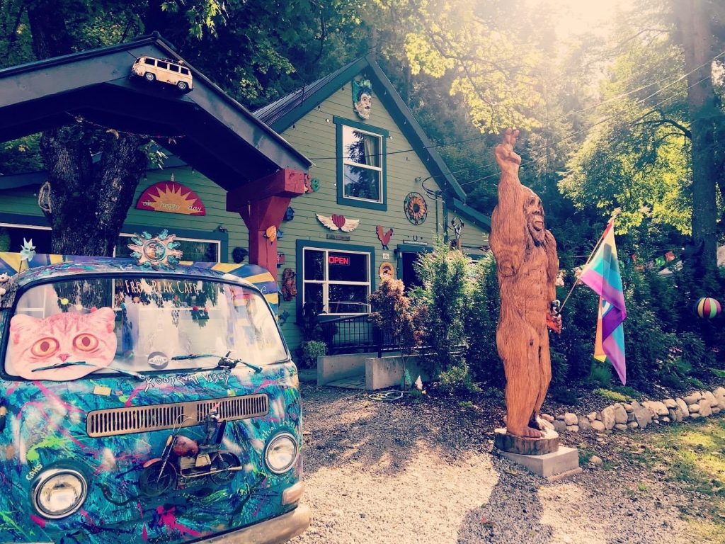 Frog Peak cafe has funky decor.