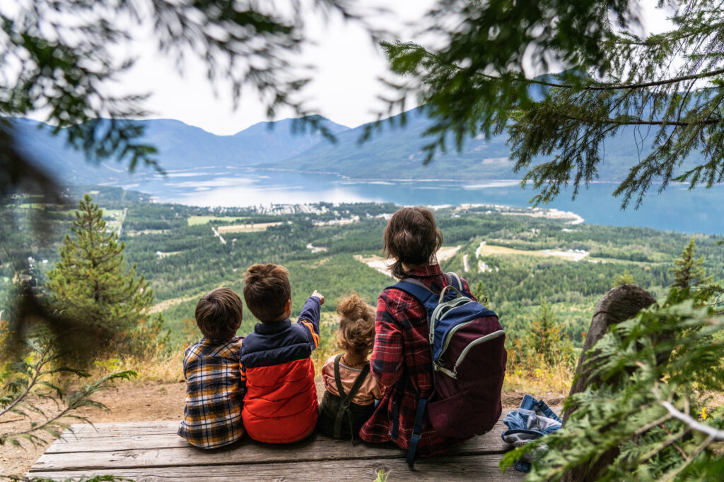 Hiking with the family up to Vicky's View near Nakusp, BC in Arrow Slocan.