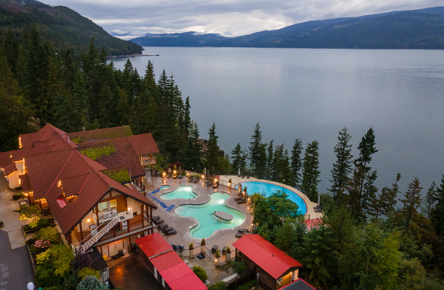 Halcyon Hot Springs north of Nakusp, BC