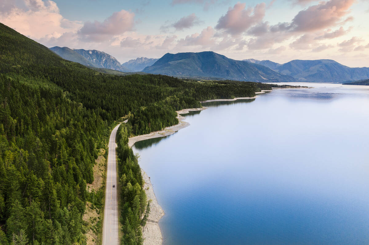Highway 23 north of Nakusp alongside Upper Arrow Lake